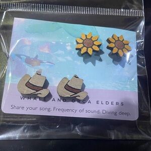 Sunflower and Cowboy Hat Earrings
